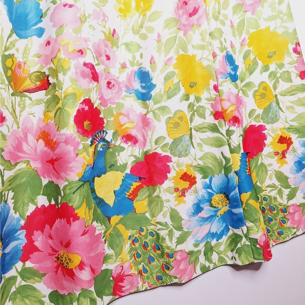 Vintage 70s Adelaar Floral Botanical Maxi Skirt Boho Colorful Peacocks Butterfly - Picture 3 of 9